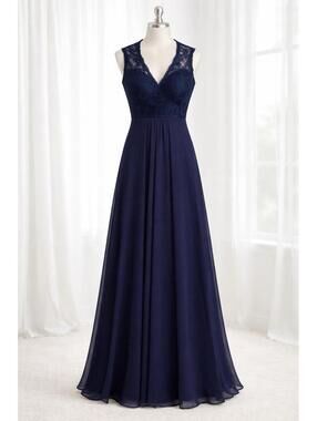 Morilee Navy Lace Bridesmaid Dress Chiffon Formal Wedding Size 12